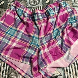 Plaid Women's Shorts in Pink and Blue